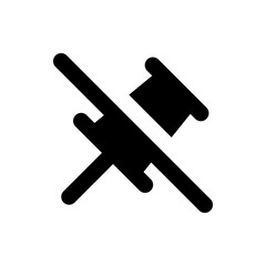 Illustration of a black seatbelt with a diagonal line through it indicating not fastened safety first warning 100