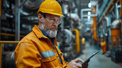 Industrial Worker Using Tablet