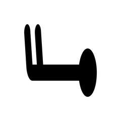 A black wind barb symbol indicating moderate wind speed with two short barbs and a circular head design