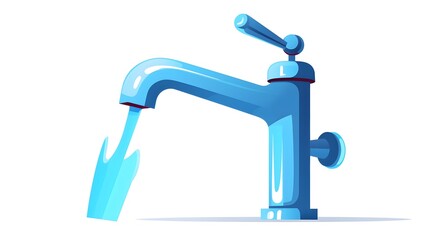 A Professional Image of a Water Tap with Falling Drop of Water for Plumbing in a Kitchen Setting