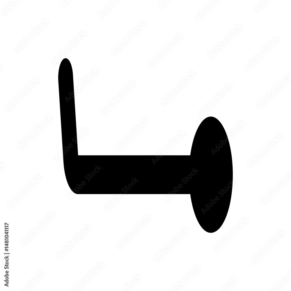 Poster horizontal black shape with a rounded rectangle on the left and a circle on the right side design