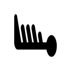 Illustration of a stylized black comb with varying tooth lengths and a circular handle on the right end
