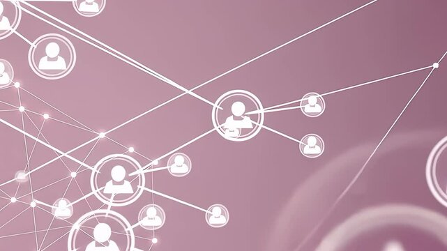 Abstract Network Nodes on Soft Beige Gradient Background