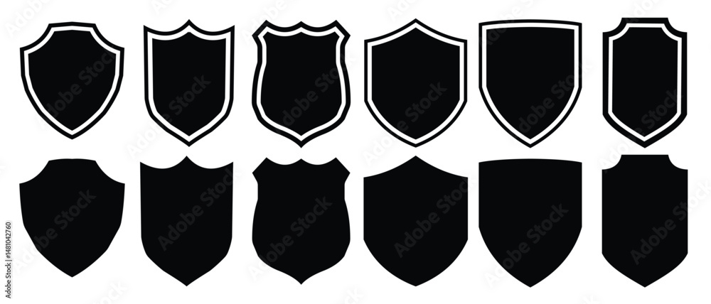 Fototapete set of shield. shield icon set vector design on white background. design elements for concept of saf