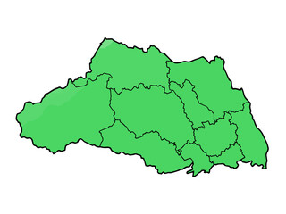 Obraz premium 少しゆるい埼玉県地図 地域分け 関東 東日本 首都圏