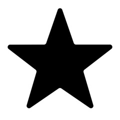 A simple black star shape with five points isolated on a white background in a vector graphic style