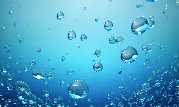 Blue water drop background, 3d rendering.