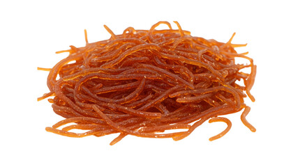 Fototapeta premium Close-up of a Pile of Sweet Brown Candy Strings