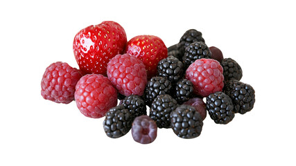 Juicy Mixed Berries Raspberries, Blackberries, and Strawberries Close-Up