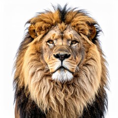 Majestic Lion Portrait: Golden Mane, Intense Gaze