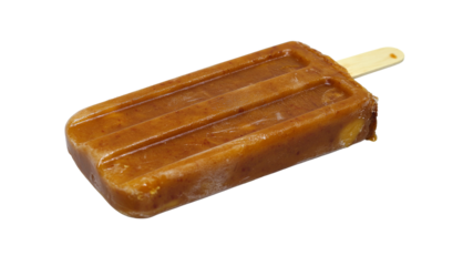 Delicious Caramel Ice Pop on Wooden Stick