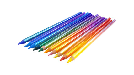 Fototapeta premium Vibrant Spectrum of Colored Pencils Arranged in a Diagonal Row