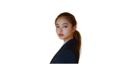 Confident Young Businesswoman Looking Over Shoulder