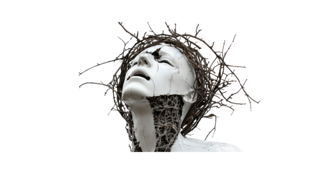 Crown of Thorns A Contemporary Sculpture of Suffering and Redemption