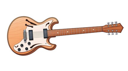Professional Electric Guitar Cartoon Vector Illustration for Music Enthusiasts