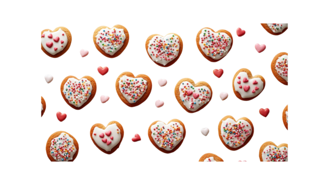 Delicious Heart-Shaped Valentine's Day Cookies Pattern