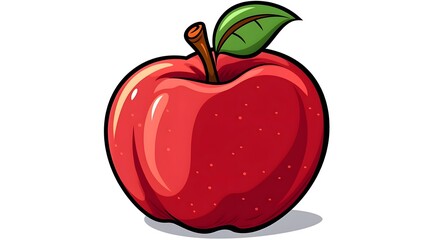 Detailed Freehand Retro Cartoon Apple Cartoon Vector Illustration for Designs