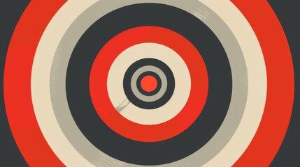 flat design target with concentric circles red and gray on center .