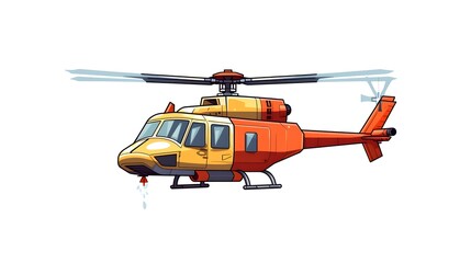 Fototapeta premium Professional Pixel Art Helicopter Cartoon Vector Illustration for Creative Projects