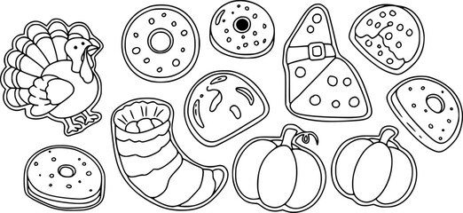 Black and white vector thanksgiving icon
