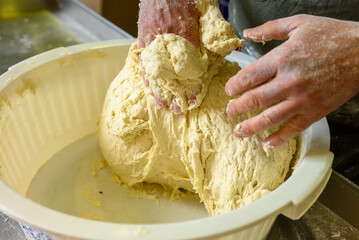 the process of making homemade bread dough