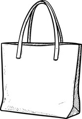 tote bag sketch line art vector illustration
