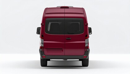 Maroon Camper Van Rear View Mockup for Adventure and Travel Designs