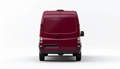 Maroon Camper Van Rear View Mockup for Adventure and Travel Designs