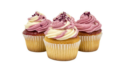Delicious Two-Toned Raspberry Cupcakes with White Chocolate Swirl and Sprinkles