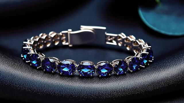 Elegant bracelet with blue gemstones.
