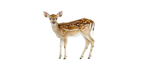 Naklejka premium Adorable Axis Deer Fawn Isolated on White Background