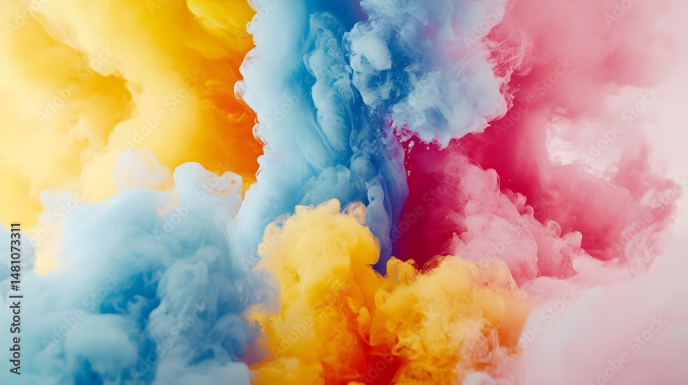 Canvas Prints colorful liquid paint swirls in background creating abstract art