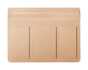 Empty cardboard file folder with tabbed dividers, cut out - stock png.
