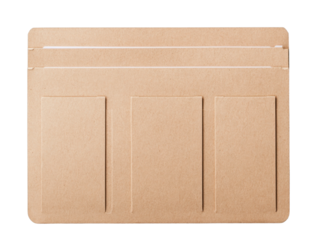 Empty cardboard file folder with tabbed dividers, cut out - stock png.
