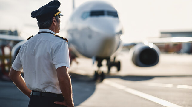 Pilot thoroughly inspecting airplane exterior cockpit checklist safety