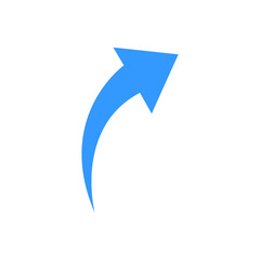 Blue arrow pointing right direction vector graphic illustration on transparent background