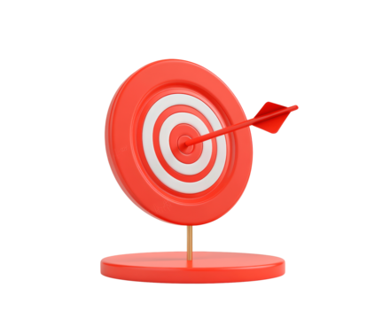 Target arrow success icon isolated on transparent background