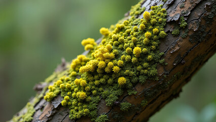 Lichen Growing on Tree Bark