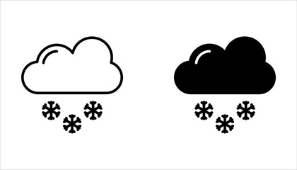 Obraz premium Snow icon set, vector illustration on white background. EPS 10