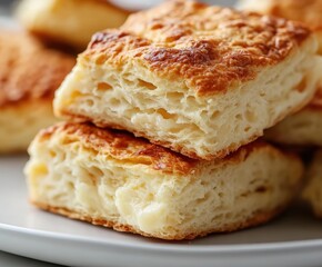 Stacked biscuits close-up