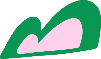 Abstract green and pink bush or shrub, a concept of nature and growth.