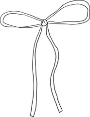 Flowy ribbon bow with oversized loop and thin tail