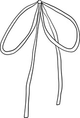 Narrow loop ribbon bow with twist detail