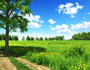 Obraz premium Summer Nature 3d rendering