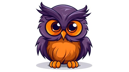 Fototapeta premium Spooky Halloween Owl Button Cartoon Vector Illustration for Seasonal Decor and Products