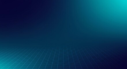 Neon blue grid receding into space