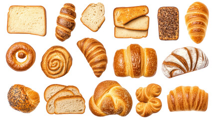 French Croissant Bread Isolated on Transparent Background

