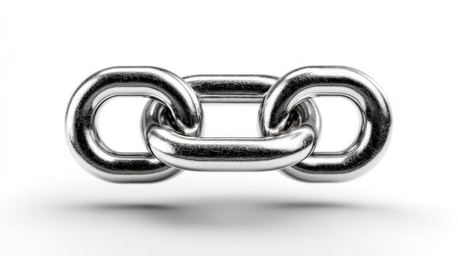 Sturdy Metal Chain Links Isolated on White Background for Industrial Security and Design Appl