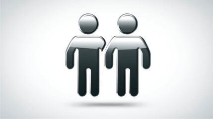 Two Abstract Human Figures in a Minimalist Design Modern Icon for Social Concepts Teamwork P