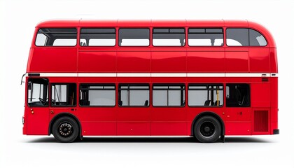 Red Double-Decker Bus Rear View Mockup for City Tours and Urban Views